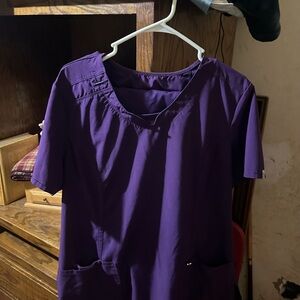 Purple Women's Scrub Top - Classic Short Sleeve